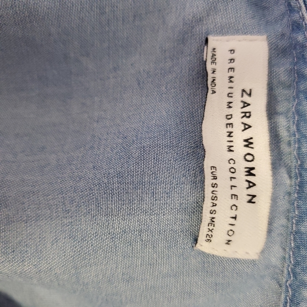 Zara Blue Midi Button Front Lyocell Dress - Picture 13 of 13